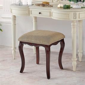 img 1 attached to Hardwood Cherry Finish Lady Guinevere Makeup Chair Vanity Stool Bedroom Bench by Design Toscano - 20 Inch