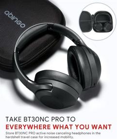 img 1 attached to 🎧 Abingo Hybrid Active Noise Cancelling Headphones with Microphone BT30NC Pro Bluetooth 5.0: Best Over-Ear Headset for Wired and Wireless, 40 Hours Playtime, Deep Bass Headphone