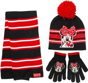 img 4 attached to 🧢 SEO-Optimized: Disney Minnie Mouse Girls 3 Piece Beanie Hat Scarf Glove Set [4015]