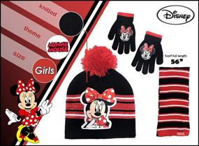 img 2 attached to 🧢 SEO-Optimized: Disney Minnie Mouse Girls 3 Piece Beanie Hat Scarf Glove Set [4015]