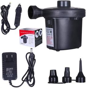 img 4 attached to Efficient Electric Portable Air Pump: Quick-Fill, 3 Nozzles, Inflator/Deflator for Various Water and Air Gear - Ideal for Pool Toys, Air Mattresses, Rafts, Boats, and Swimming Rings - 110V AC/12V DC