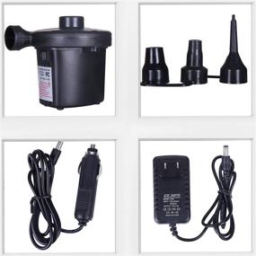 img 2 attached to Efficient Electric Portable Air Pump: Quick-Fill, 3 Nozzles, Inflator/Deflator for Various Water and Air Gear - Ideal for Pool Toys, Air Mattresses, Rafts, Boats, and Swimming Rings - 110V AC/12V DC