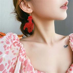 img 2 attached to DAMLENG Lightweight Earrings Asymmetry Statement