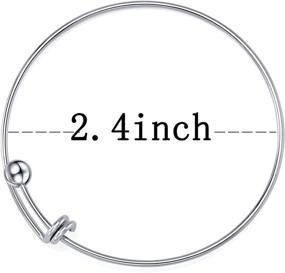 img 2 attached to Yumei Jewelry 15-Pack of Adjustable Wire Blank Bangle Bracelets for Women's DIY Jewelry Making, 2.4 Inch