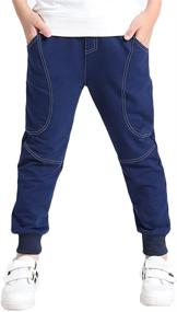 img 4 attached to KISBINI Cotton Sports Trousers Children Boys' Clothing in Pants