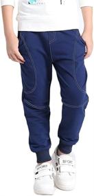 img 3 attached to KISBINI Cotton Sports Trousers Children Boys' Clothing in Pants