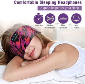 img 1 attached to Red LC-dolida Bluetooth Headband Sleep Headphones with Auto Off Timer 🎧 - Thin Speaker Bluetooth Sleep Mask for Yoga, Running, Workout, and Sports