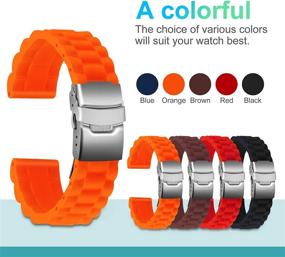 img 2 attached to 🕶️ Enhance Style and Functionality with Ullchro's Silicone Waterproof Pattern Men's Watch Bands