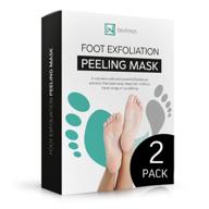 👣 foot peel mask - 2 pack - removing calluses and dead skin cells - achieve baby soft feet - exfoliating natural treatment - healing rough heels - attain soft feet by lavinso logo