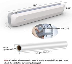 img 3 attached to 🔪 Food Wrap Cutter: Reusable, Easy-Slide Cling Film Dispenser for Plastic Wrap, Refillable Foil/Film Dispenser with 12"x100ft BPA Free Plastic Wrap, Smooth Cutting, Ideal for Home Kitchen Supplies