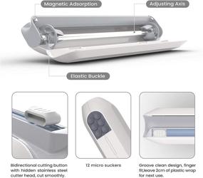 img 1 attached to 🔪 Food Wrap Cutter: Reusable, Easy-Slide Cling Film Dispenser for Plastic Wrap, Refillable Foil/Film Dispenser with 12"x100ft BPA Free Plastic Wrap, Smooth Cutting, Ideal for Home Kitchen Supplies