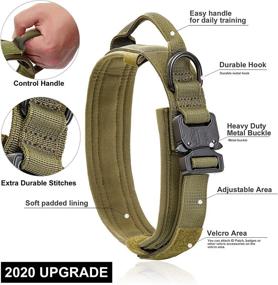 img 3 attached to 🐶 BMusdog Tactical Dog Collar - Adjustable with Sturdy Metal Buckle Handle - 1.8inch Wide - Army Grade Nylon - Military Collars with Velcro Area - American Flag - for Medium, Large, & XL Dogs