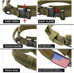 img 2 attached to 🐶 BMusdog Tactical Dog Collar - Adjustable with Sturdy Metal Buckle Handle - 1.8inch Wide - Army Grade Nylon - Military Collars with Velcro Area - American Flag - for Medium, Large, & XL Dogs