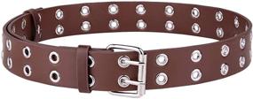 img 1 attached to 👉 Moonsix Genuine Leather Belt for Men and Women - Double Grommet, Twin Prong, 1.5 inch Width