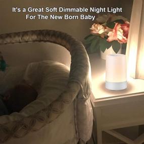 img 1 attached to G Keni Nursery Night Light for Babies, LED Bedside Touch Sensor Lamp for 🌙 Kids Breastfeeding and Sleep Aid, USB Rechargeable Nursery Lamp, Dimmable Warm Night Light, Soft Eye Care