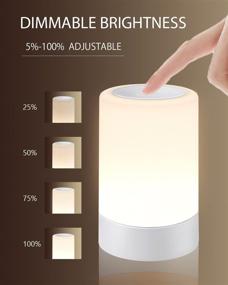 img 3 attached to G Keni Nursery Night Light for Babies, LED Bedside Touch Sensor Lamp for 🌙 Kids Breastfeeding and Sleep Aid, USB Rechargeable Nursery Lamp, Dimmable Warm Night Light, Soft Eye Care