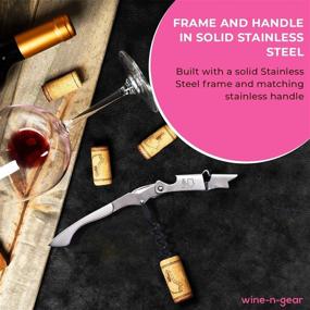 img 2 attached to 🍷 Coutale Sommelier Pocket Prestige Waiters Corkscrew: Stainless Steel French Patented Double Lever Wine Bottle Opener with Micro-Serrated Knife - Ideal for Bartenders and Gifting