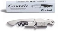 🍷 coutale sommelier pocket prestige waiters corkscrew: stainless steel french patented double lever wine bottle opener with micro-serrated knife - ideal for bartenders and gifting логотип