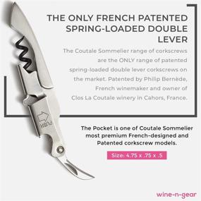 img 3 attached to 🍷 Coutale Sommelier Pocket Prestige Waiters Corkscrew: Stainless Steel French Patented Double Lever Wine Bottle Opener with Micro-Serrated Knife - Ideal for Bartenders and Gifting