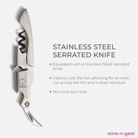 img 1 attached to 🍷 Coutale Sommelier Pocket Prestige Waiters Corkscrew: Stainless Steel French Patented Double Lever Wine Bottle Opener with Micro-Serrated Knife - Ideal for Bartenders and Gifting