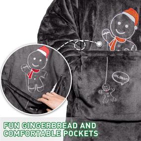 img 1 attached to Christmas Wearable Oversized Sweatshirt Gingerbread Bedding