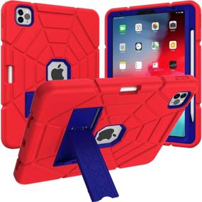 img 2 attached to CCMAO iPad Pro 11 Inch Case (2021/2020) - Shockproof Rugged Drop Protection Cover for 3rd Gen/2nd Gen/1st Gen - Red+Blue