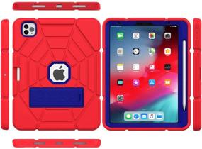 img 3 attached to CCMAO iPad Pro 11 Inch Case (2021/2020) - Shockproof Rugged Drop Protection Cover for 3rd Gen/2nd Gen/1st Gen - Red+Blue