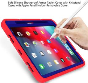 img 1 attached to CCMAO iPad Pro 11 Inch Case (2021/2020) - Shockproof Rugged Drop Protection Cover for 3rd Gen/2nd Gen/1st Gen - Red+Blue