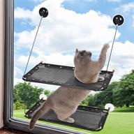 🐱 yeger cat window perch: large double stack hammock for indoor cats, carbon steel frame, textilene fabric mat, holds up to 60 lb logo