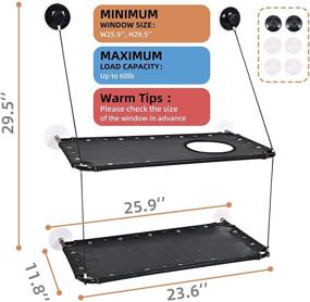 img 3 attached to 🐱 YeGer Cat Window Perch: Large Double Stack Hammock for Indoor Cats, Carbon Steel Frame, Textilene Fabric Mat, Holds up to 60 lb