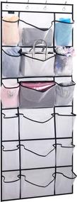 img 2 attached to 👟 MISSLO 6 Extra Large Mesh Storage Pockets Over The Door Shoe Organizer - Hanging Shoe Holder Hanger in White