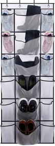 img 3 attached to 👟 MISSLO 6 Extra Large Mesh Storage Pockets Over The Door Shoe Organizer - Hanging Shoe Holder Hanger in White