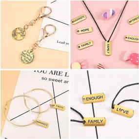 img 1 attached to 🔮 Engraved Word Charms Pendants Set of 120 - Motivational Inspirational Jewelry Making Accessories for DIY Necklaces and Fashion Crafts