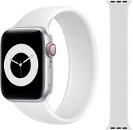 📱 ремешок solo loop из силикона для apple watch | совместим с apple watch 38мм 40мм 42мм 44мм | эластичный спортивный браслет для мужчин и женщин | замена для iwatch series 6 5 4 3 2 1 se (белый, 38s) логотип