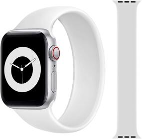 img 4 attached to 📱 Ремешок Solo Loop из силикона для Apple Watch | Совместим с Apple Watch 38мм 40мм 42мм 44мм | Эластичный спортивный браслет для мужчин и женщин | Замена для iWatch Series 6 5 4 3 2 1 SE (белый, 38S)