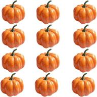 🎃 hkbayi halloween artificial fake pumpkins - 12pcs 3" 80mm – perfect ornaments for party, home decorations! логотип