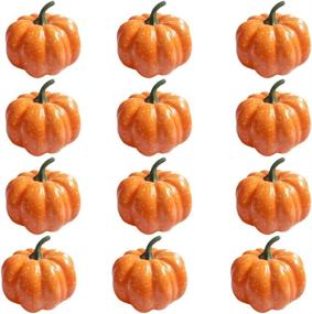 img 4 attached to 🎃 HKBAYI Halloween Artificial Fake Pumpkins - 12PCS 3" 80mm – Perfect Ornaments for Party, Home Decorations!