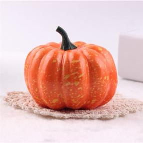 img 3 attached to 🎃 HKBAYI Halloween Artificial Fake Pumpkins - 12PCS 3" 80mm – Perfect Ornaments for Party, Home Decorations!