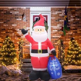 img 3 attached to 🎅 8 FT Christmas Inflatable Santa Claus with Gift Sack by SUPERJARE - LED Light Decoration, Animated for Yard, Party and Lawn - Indoor &amp; Outdoor Use
