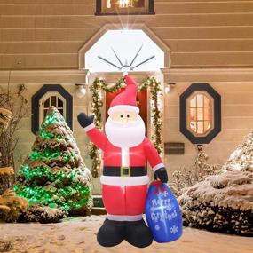 img 1 attached to 🎅 8 FT Christmas Inflatable Santa Claus with Gift Sack by SUPERJARE - LED Light Decoration, Animated for Yard, Party and Lawn - Indoor &amp; Outdoor Use