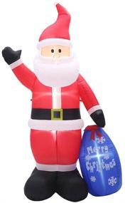 img 4 attached to 🎅 8 FT Christmas Inflatable Santa Claus with Gift Sack by SUPERJARE - LED Light Decoration, Animated for Yard, Party and Lawn - Indoor &amp; Outdoor Use