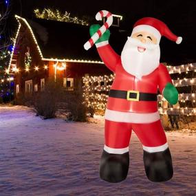 img 2 attached to 🎅 8 FT Christmas Inflatable Santa Claus with Gift Sack by SUPERJARE - LED Light Decoration, Animated for Yard, Party and Lawn - Indoor &amp; Outdoor Use