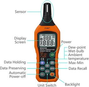 img 2 attached to 🌡️ VLIKE Portable Hygrometer Thermometer: Digital Temperature and Humidity Meter with Ambient Temperature, Dew Point Test, Wet Bulb Temperature – Ideal Humidity Monitor Gauge for Daily Life, Industry, Agriculture