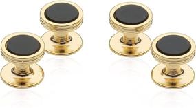 img 4 attached to Cuff Daddy Black Onyx Studs Gold Tone