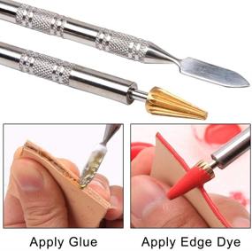 img 2 attached to 🖍️ 2-Piece Leather Edge Dye Pen Set | Leather Working Tools with Tapered Head and Round Head