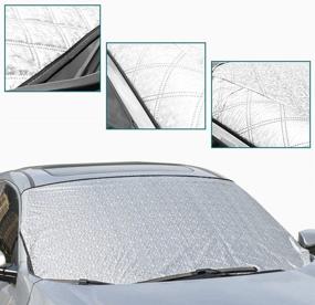 img 1 attached to Hamnor Car Windshield Sunshade - Summer & Winter Auto Sun Shade, Snow Cover, Ice Frost Cover - Waterproof, All Weather - Fits Most Cars, Trucks, Vans, and SUVs