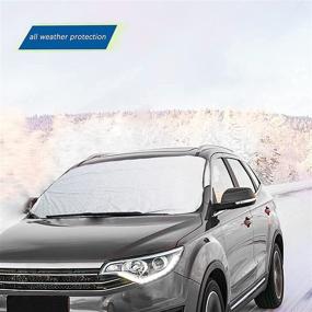 img 3 attached to Hamnor Car Windshield Sunshade - Summer & Winter Auto Sun Shade, Snow Cover, Ice Frost Cover - Waterproof, All Weather - Fits Most Cars, Trucks, Vans, and SUVs