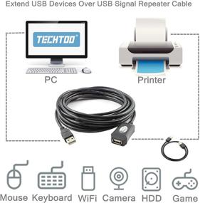 img 2 attached to Технология 16 футовый USB активный удлинитель сигнала с усилителем для улучшения связи - тип A мужской к A женскому USB 2.0 кабель.