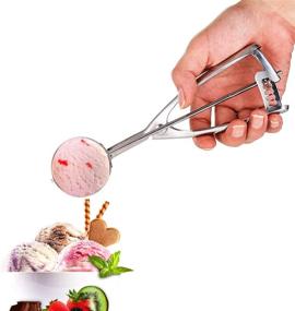 img 3 attached to 🍦 Ice Cream Scoop Set - 3 Pcs Stainless Steel Melon Scoops (Cookie Scoops), Trigger with Small (1.57 Inch), Medium (1.96 Inch), and Large (2.36 Inch) Sizes