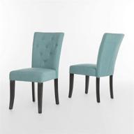 🪑 stylish and comfortable blue fabric dining chair: christopher knight home nyomi chair logo